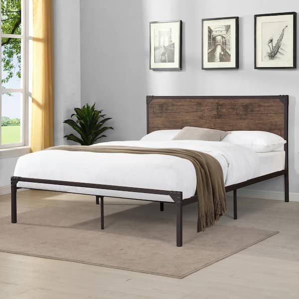 Ashlynd Dark Brown and Brown Queen Platform Bed