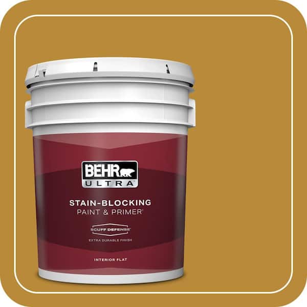 BEHR ULTRA 5 gal. #S-H-350 Burmese Gold Extra Durable Flat Interior Paint & Primer