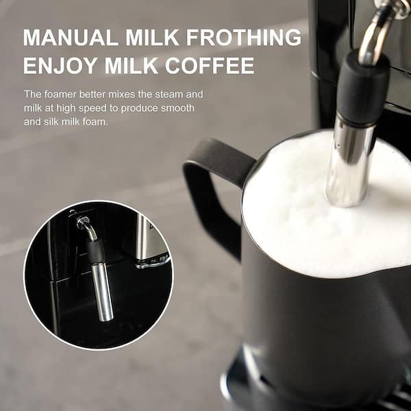 Milk Frother, Automatic Milk Steamer with New Foam Density Feature,  Electric Frother with Hot or Cold Milk Function for Coffee, Cappuccino and