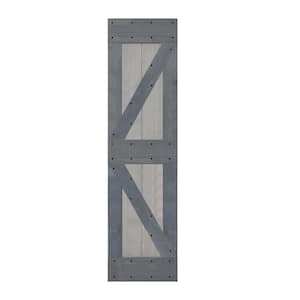 K Style 24 in. x 84 in. French Gray/Dark Gray Finished Solid Wood Sliding Barn Door Slab - Hardware Kit Not Included