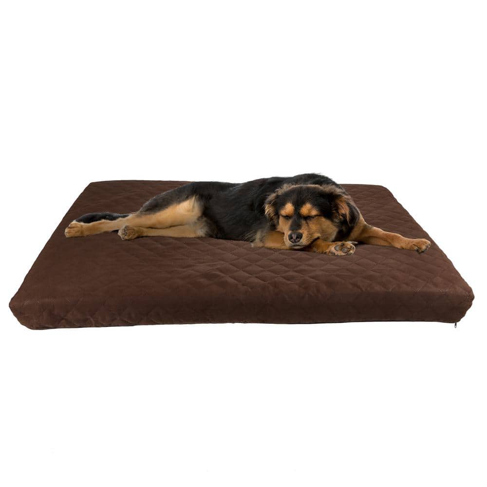 Pet Trex Large Brown Waterproof Memory Foam Indoor/Outdoor Pet Bed with  Water Resistant Nonslip Bottom and Washable Cover 892582NDQ - The Home Depot