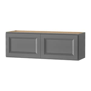 Keyport Shaker 36 in. W x 12 in. D x 12 in. H Plywood Ready To Assemble Wall Bridge Kitchen Cabinet in Charcoal