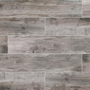 Laurelwood Smoke 4 in. x 6 in. Glazed Porcelain Floor and Wall Tile Sample