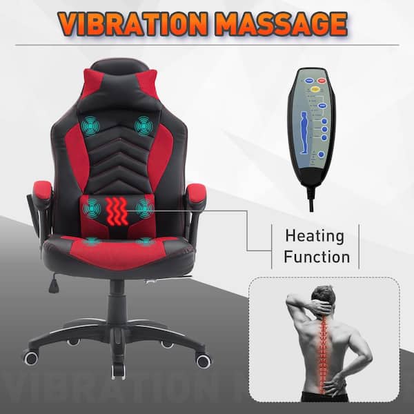 Executive Office Massage Chair Heated Vibrating Computer Gaming Racing Car Green 
