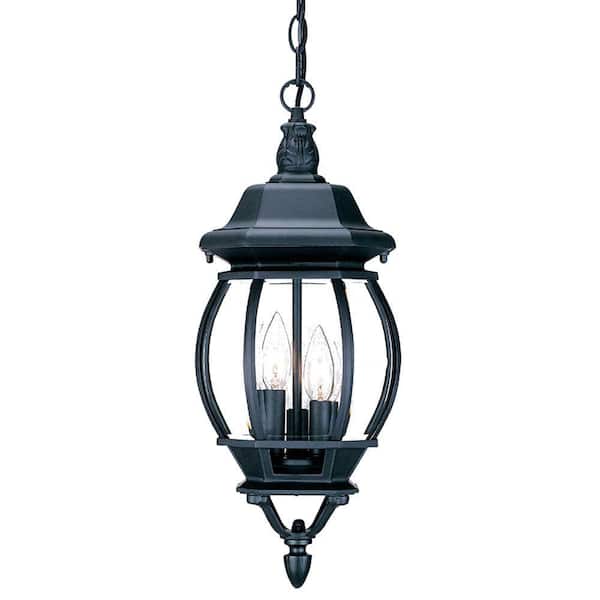 Acclaim Lighting Chateau Collection 3-Light Matte Black Outdoor Hanging Lantern Light Fixture