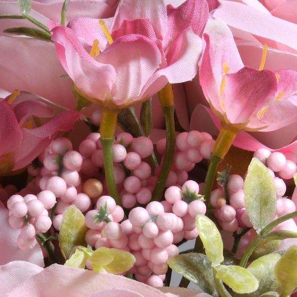 National Tree Company 19 in. Artificial Pink Rose Bundle RAS