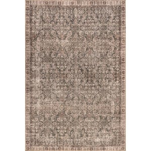 Hillstone Brown 5 ft. x 8 ft. Traditional Vintage Medallion Area Rug