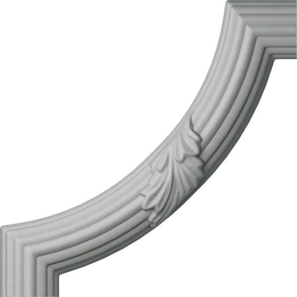 Ekena Millwork 8-7/8 in. x 3/4 in. x 8-7/8 in. Urethane Reeded Acanthus Leaf Panel Moulding Corner (Matches Moulding PML01X01AC)