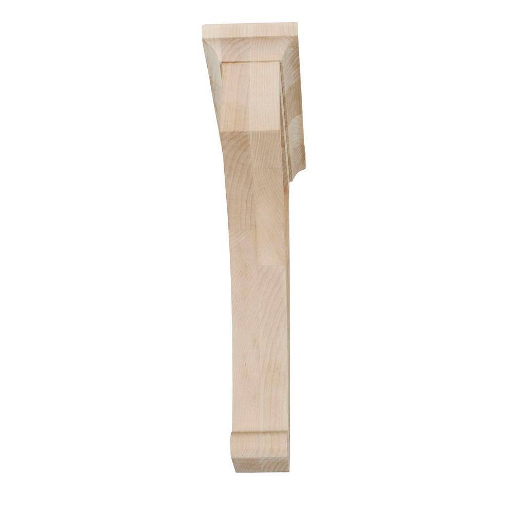 12" x 3" x 8" Unfinished Alder Traditional Wood Corbel