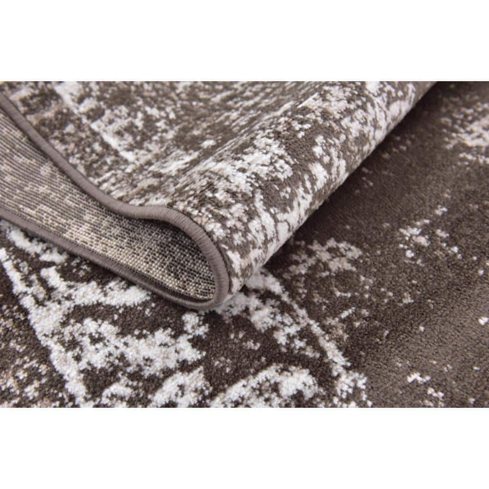 Casino Sofia 6' 1" Square Brown Indoor Easy-Care Rug