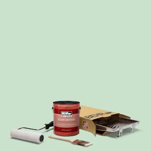 1 gal. #M410-2 Wishful Green Ultra Extra Durable Flat Interior Paint and 5-Piece Wooster Set All-in-One Project Kit
