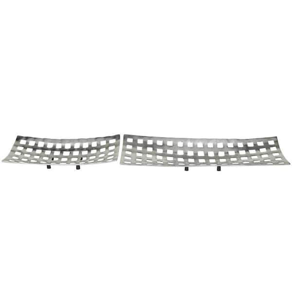 Litton Lane Silver Aluminum Decorative Tray with Grid Design (Set of 2)