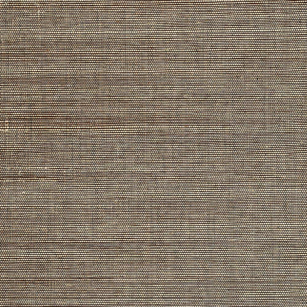 Marcin Brown and Black Grasscloth Non-Pasted Wallpaper