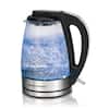 7-Cup Black Glass Kettle Electric
