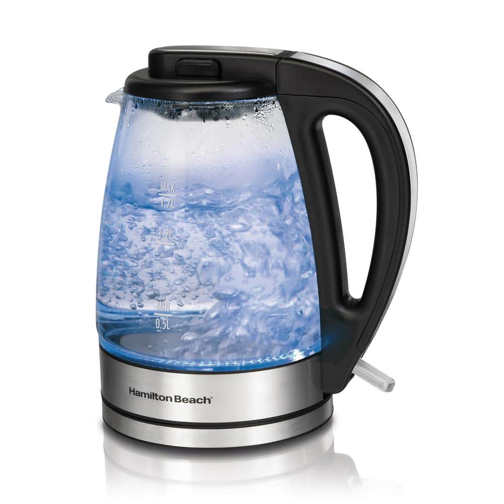 Hamilton Beach 1 Liter Electric Kettle, Stainless Steel and Black, New