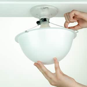 Clip On Light Bulb Cover, 9.1 inches, White, Polycarbonate, UV Resistant, Globe Replacement, Ceiling Light Cover, Shade