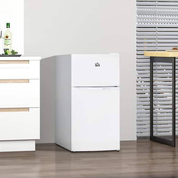 Edendirect Mini Fridge with Freezer, 3.2 cu. ft. Vintage Refrigerator with  Adjustable Removable Glass Shelves, White NBLWCA221008004 - The Home Depot