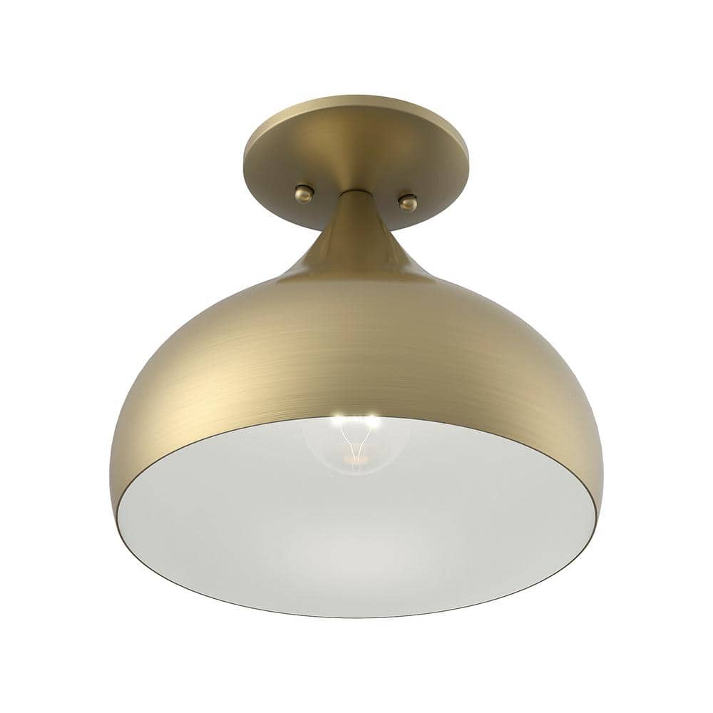 Amador Transitional Teardrop Semi-Flush Mount in Antique Brass