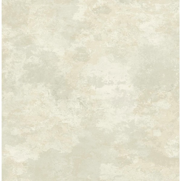 Seabrook Designs 56 sq. ft. Metallic Cream Farnham Faux Stucco Unpasted Paper Wallpaper Roll