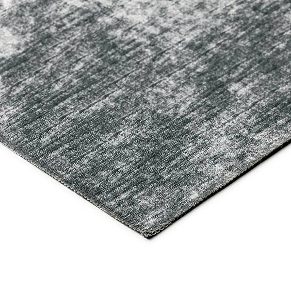 Rylee Black 8 ft. x 8 ft. Geometric Indoor/Outdoor Area Rug