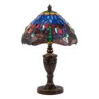 Ginevra Dragonfly 19 in. Antique Bronze Table Lamp with Hand Rolled Art Glass Shade