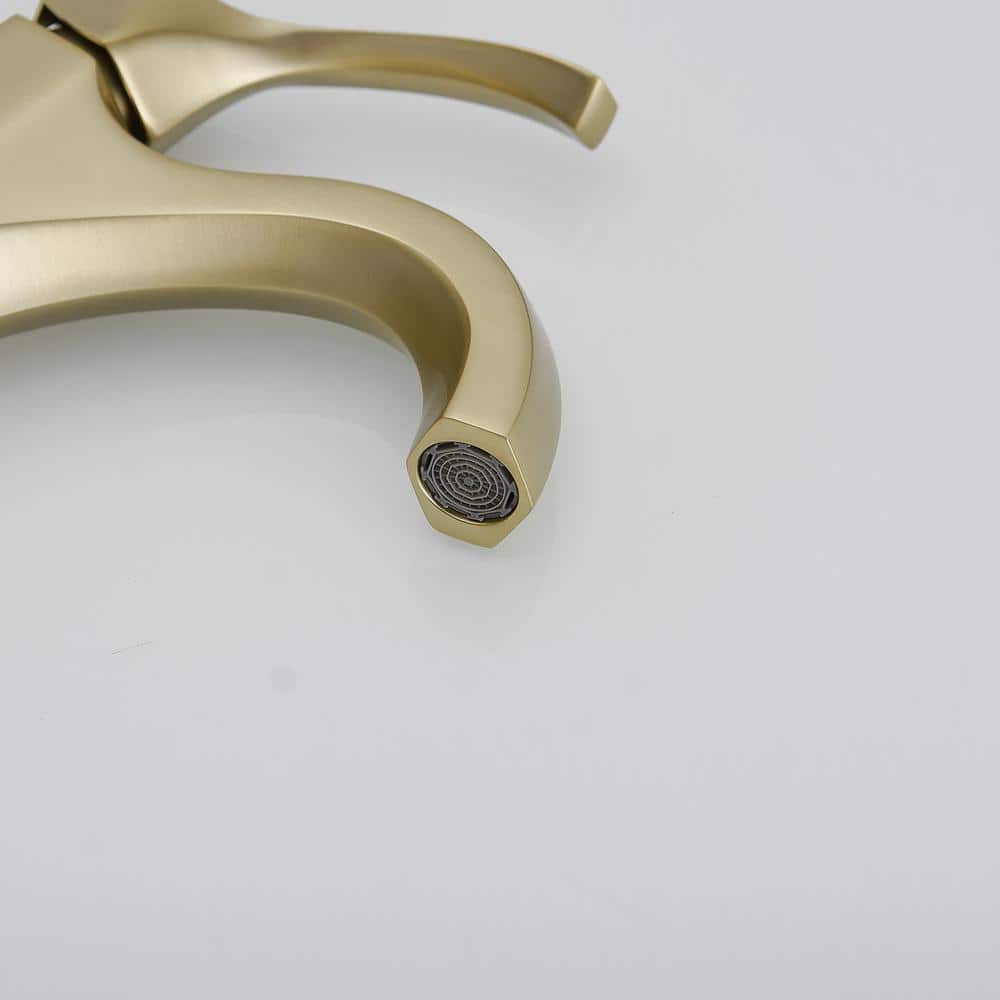 Brushed Gold Single-Handle Modern Bathroom Faucet