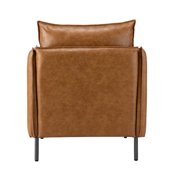 JAYDEN CREATION Hajo Camel (Set 2) CHM0607-CAMEL-S2 - Legs Leather with Vegan Armchair Home Depot of The Metal