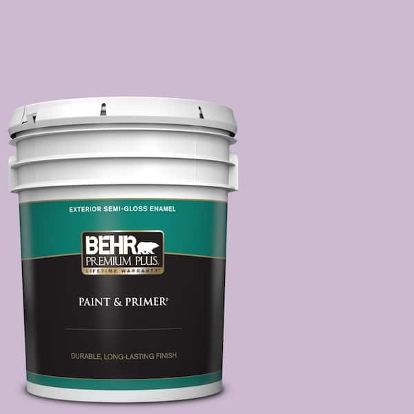 BEHR PREMIUM PLUS 5 gal. #660C-3 Sweet Petal Semi-Gloss Enamel Exterior Paint & Primer