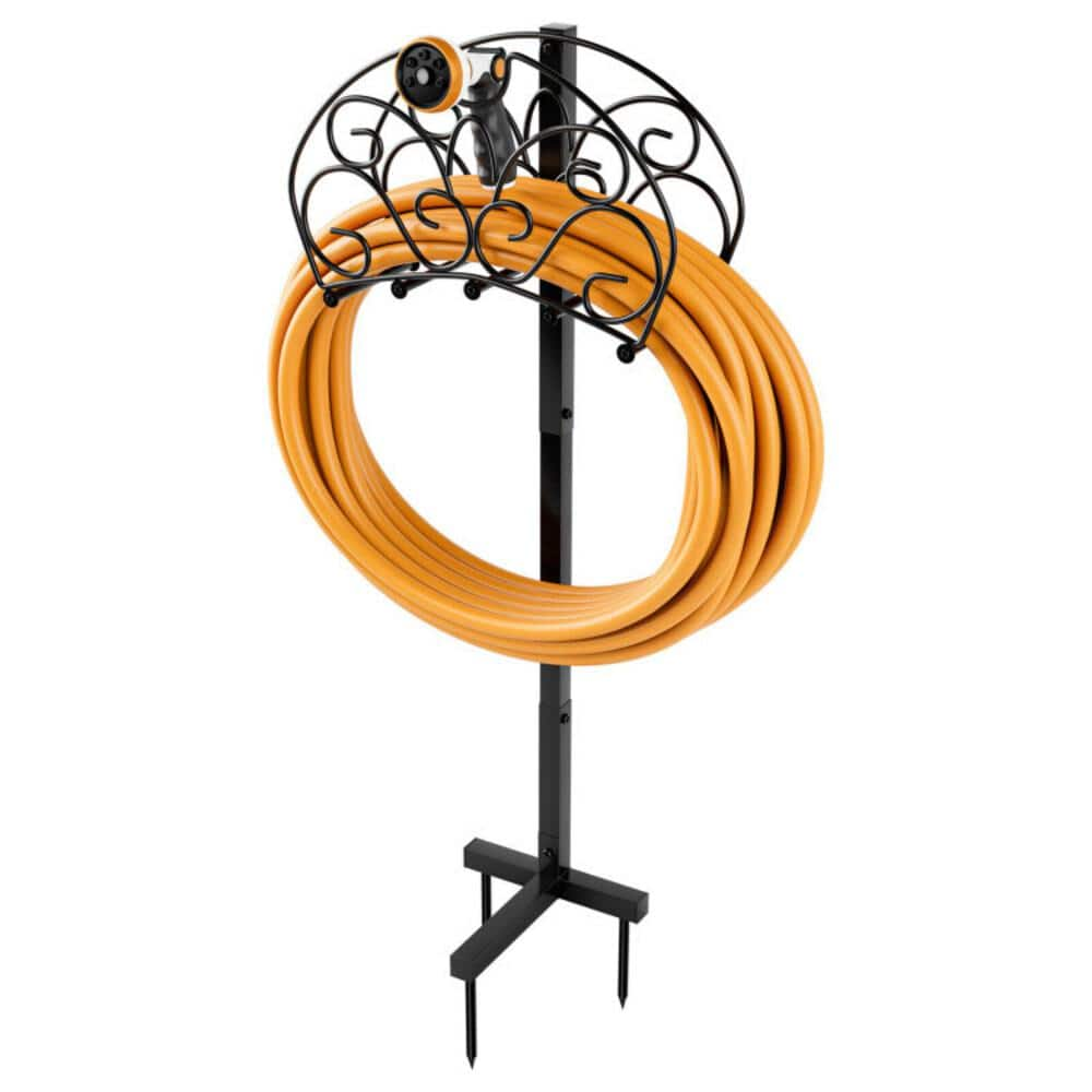 ITOPFOX Detachable Freestanding Hose Holder in Black for Outdoor Yard ...