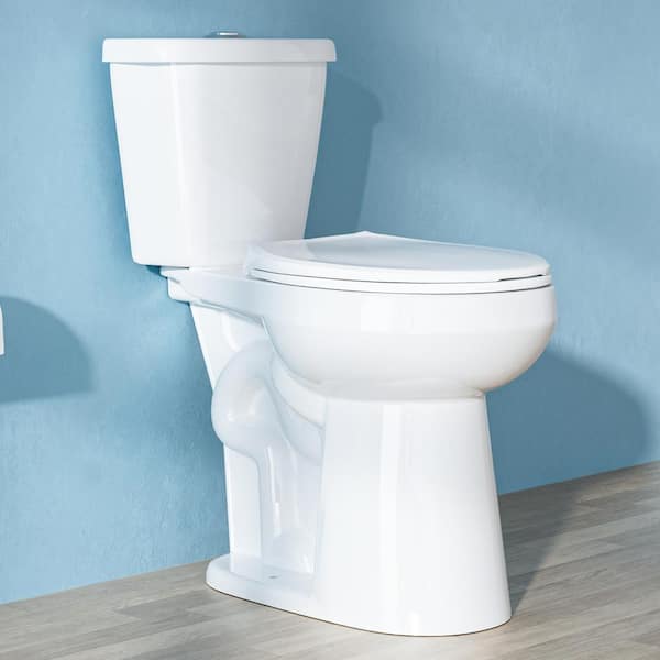 HOMLYLINK 21 in. Extra Tall 2-Piece Toilet 1.1/1.6 GPF Dual Flush Round Height Toilet in White Tall Toilet 12 inch Rough In