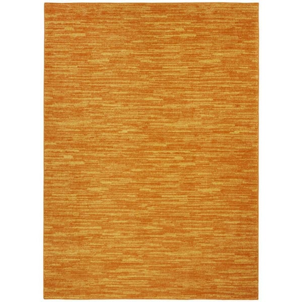 Orange 6 ft. x 9 ft. Woven Polypropylene Indoor/Outdoor Area Rug
