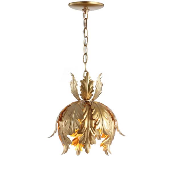 Anne 12 in. 1-Light Gold Adjustable Metal LED Pendant