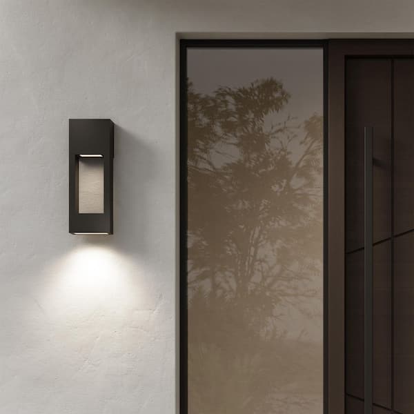 Generation Lighting - Testa Medium 2-Light Black LED Outdoor Wall Lantern Sconce (1-Pack)