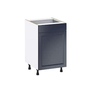 Devon 21 in. W x 24 in. D x 34.5 in. H Painted Blue Shaker Assembled Base Kitchen Cabinet with a Drawer