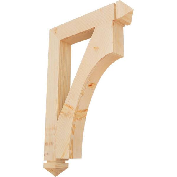 Ekena Millwork 3.5 in. x 36 in. x 24 in. Douglas Fir Westlake Arts and Crafts Smooth Bracket