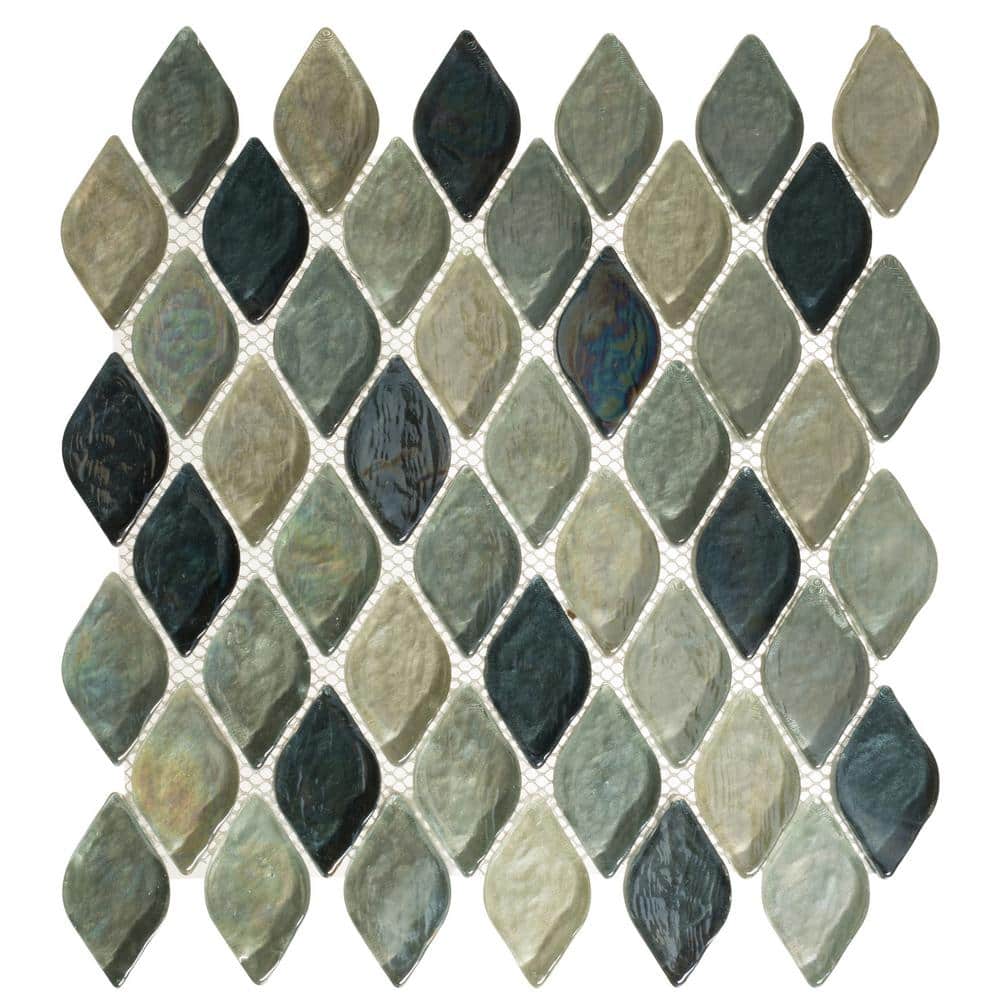 Plume Grey/White/Black/Brown/Silver 4.5 in x 8.25 in Arabesque Mosaic Iride