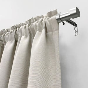 36 in. - 66 in. Adjustable Single Curtain Rod 3/4 in. Dia. in Brushed Nickel with End Cap finials