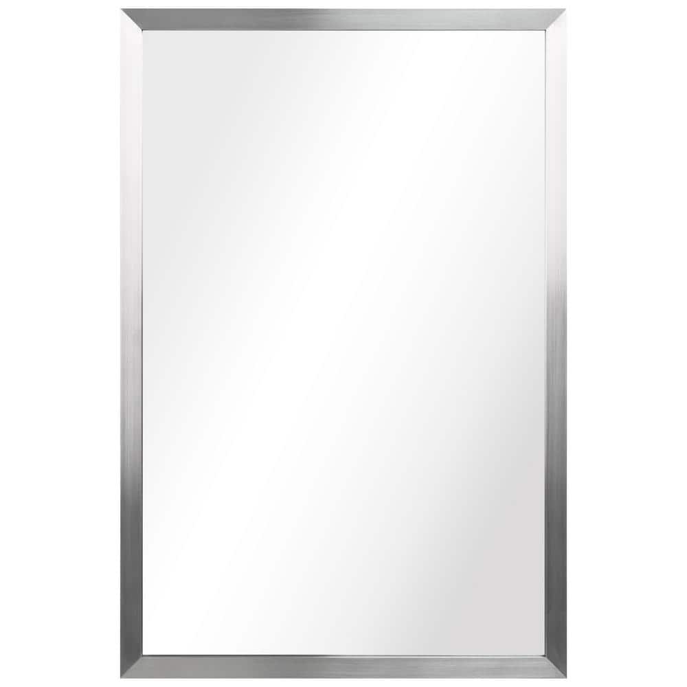 Contempo 20" x 30" Brushed Silver Stainless Steel Wall Mirror