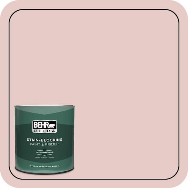 BEHR ULTRA 1 qt. #170E-2 Blush Beige Extra Durable Semi-Gloss Enamel Interior Paint & Primer