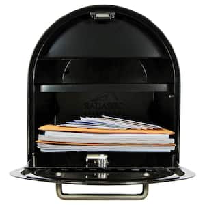 Reliant Black, Large, Steel, Locking, Post Mount Mailbox