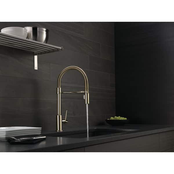 Delta Trinsic Polished Nickel 19.63 in. H Pull Down Sprayer