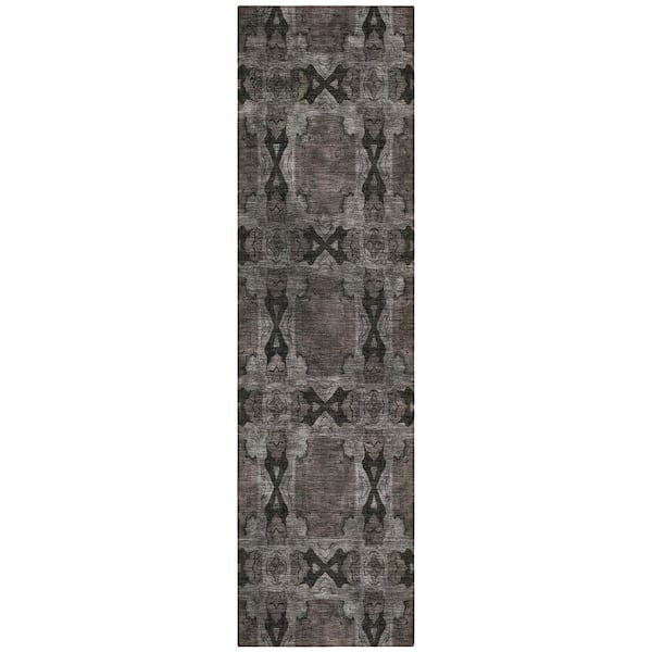 Addison Rugs Chantille ACN564 Gray 2 ft. 3 in. x 7 ft. 6 in. Machine Washable Indoor/Outdoor Geometric Runner Rug