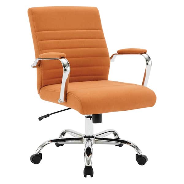 OSP Home Furnishings Mid-Back Fabric Adjustable Height Office Chair in Nutmeg