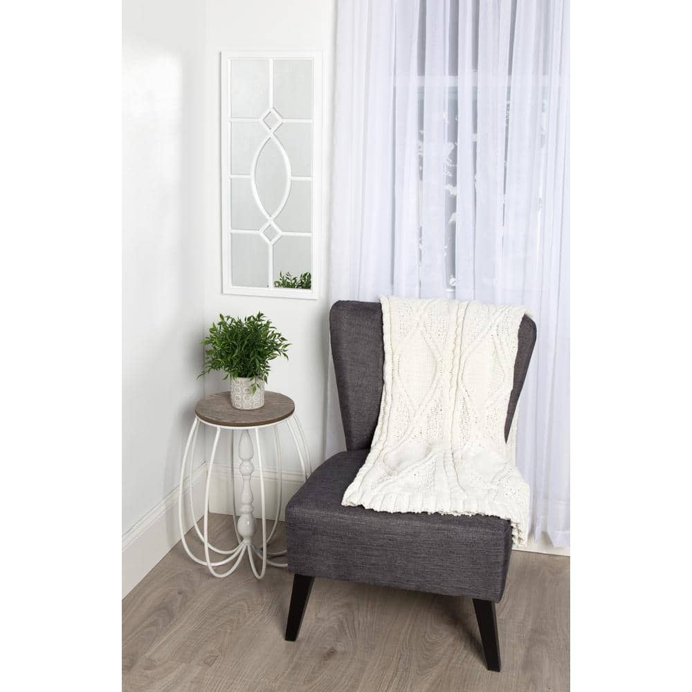 Cassat Full-Length White Windowpane Wall Accent Mirror