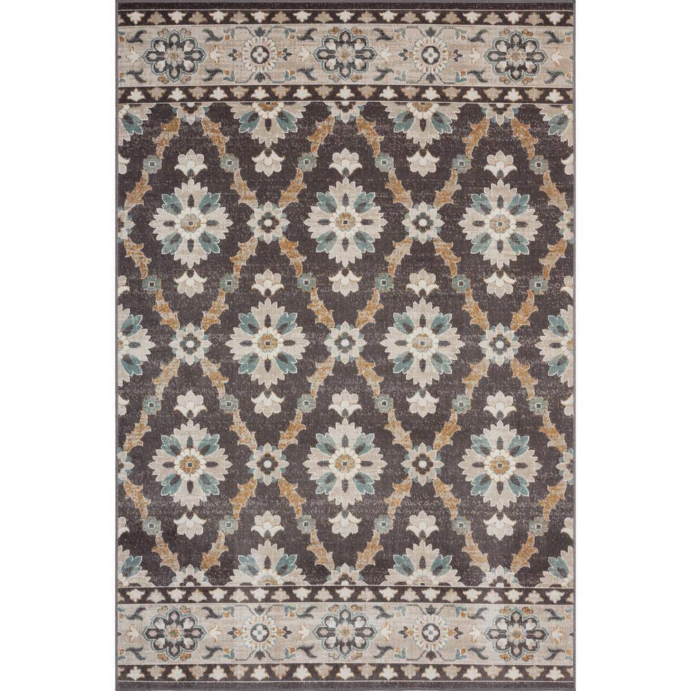 Anamica Rustic Brown/Beige 5 ft. 3 in. x 7 ft. 10 in. Floral Woven Polyprop