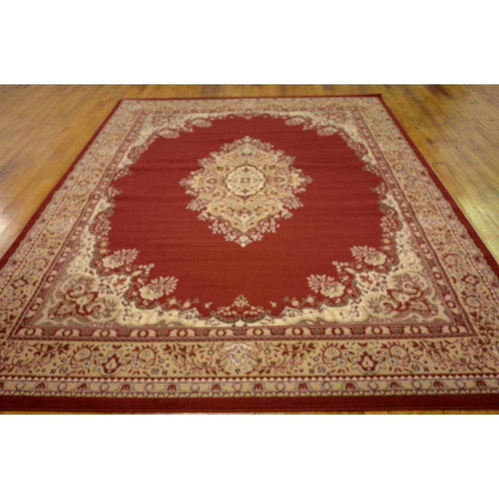 Burgundy Medallion Synthetic 8' x 10' Rectangular Rug