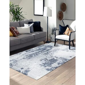 Multi Grey 7 ft. x 9 ft. Transitional Modern Tufted Area Rug
