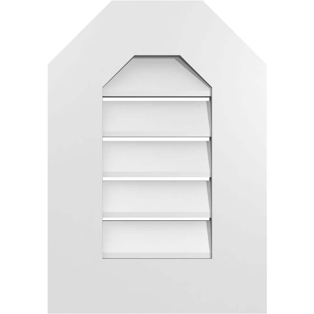14 in. x 20 in. Octagonal Top Surface Mount PVC Gable Vent: Functional with Standard Frame price history on PriceWatchPro