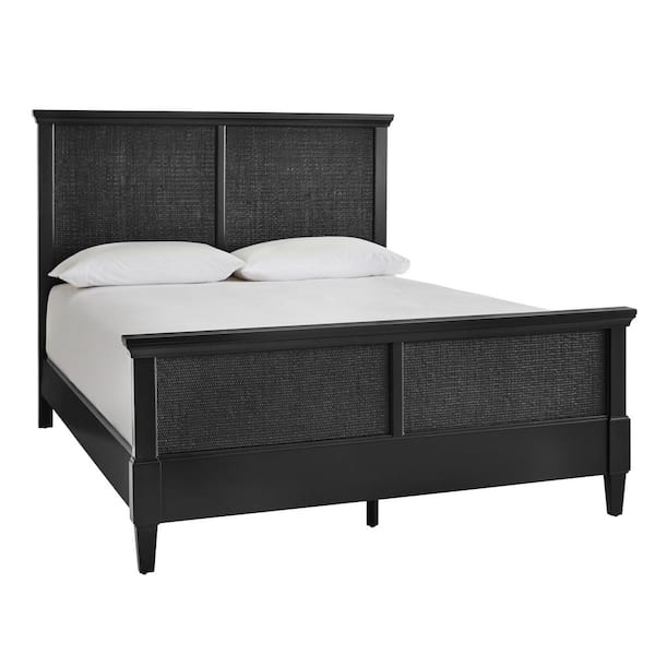 Home Decorators Collection Marsden Black Wooden Cane Queen Bed (65 in. W x 54 in. H)