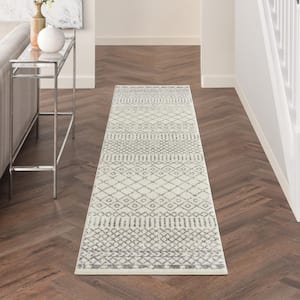 Passion Ivory/Gray 2 ft. x 10 ft. Geometric Transitional Runner